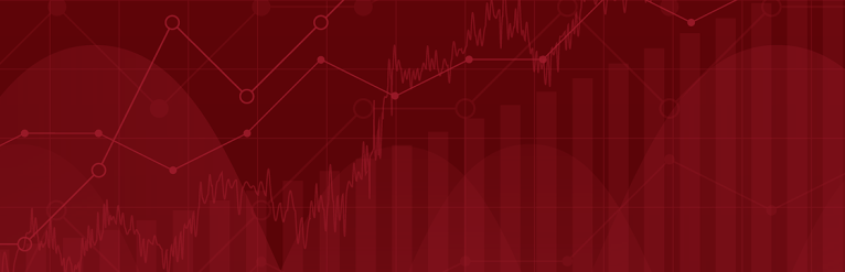 Background decorative image with a red background with an overlay of charts and graphs